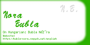 nora bubla business card